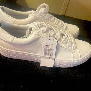 Women white nautica canvas white tags attached 9 in a half never been worn